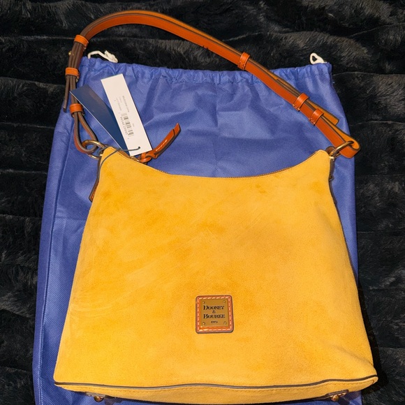 Dooney & Bourke Mustard Suede Shoulder Bag